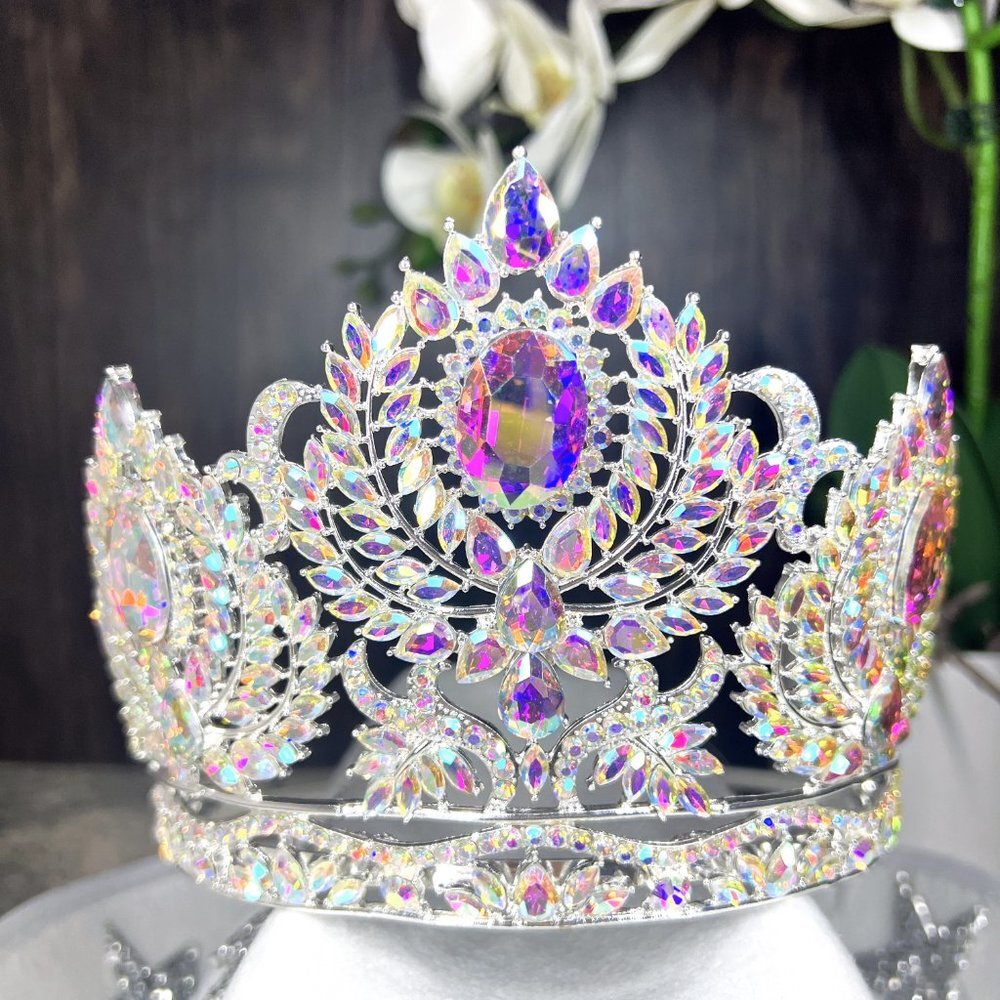 Crystal Tiara Crown, Wedding Bridal Gift Queen Princess For Women, Adjustable Xl